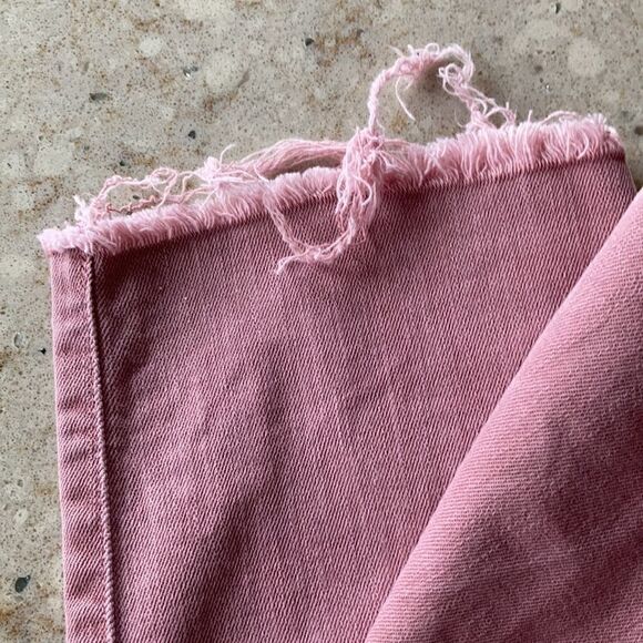 Vintage Lauren Ralph Lauren cropped raw edge hem Barbiecore ankle jeans 6 pink - Picture 13 of 14